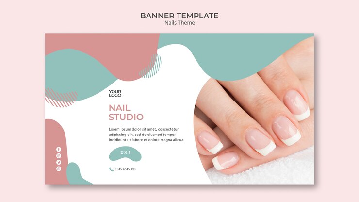 PSD gratuito concepto de plantilla de banner de estudio de uñas
