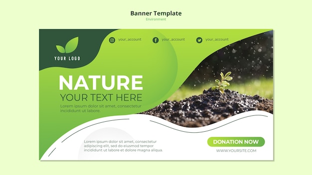 PSD gratuito concepto de plantilla de banner de la naturaleza