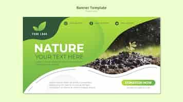 PSD gratuito concepto de plantilla de banner de la naturaleza