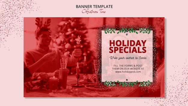 PSD gratuito concepto de plantilla de banner de navidad