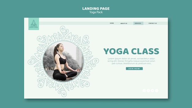 PSD gratuito concepto de plantilla de banner de paquete de yoga