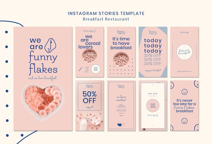 PSD gratuito concepto de plantilla para historias de instagram de restaurantes