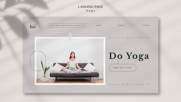 PSD gratuito concepto de plantilla de página de aterrizaje de yoga