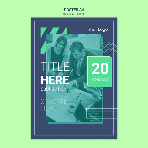 Concepto de plantilla para póster de evento empresarial