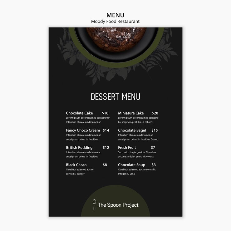 PSD gratuito concepto de plantilla de restaurante de comida cambiante para menú