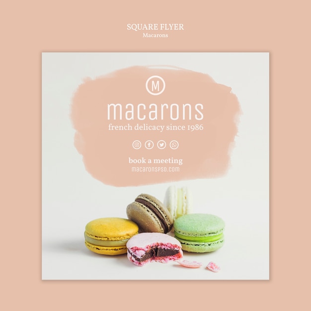 PSD gratuito concepto de plantilla de volante macarons