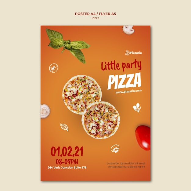 Concepto de plantilla de volante de pizza