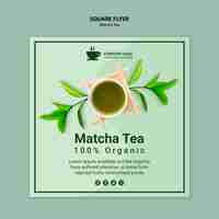 PSD gratuito concepto de plantilla de volante de té matcha