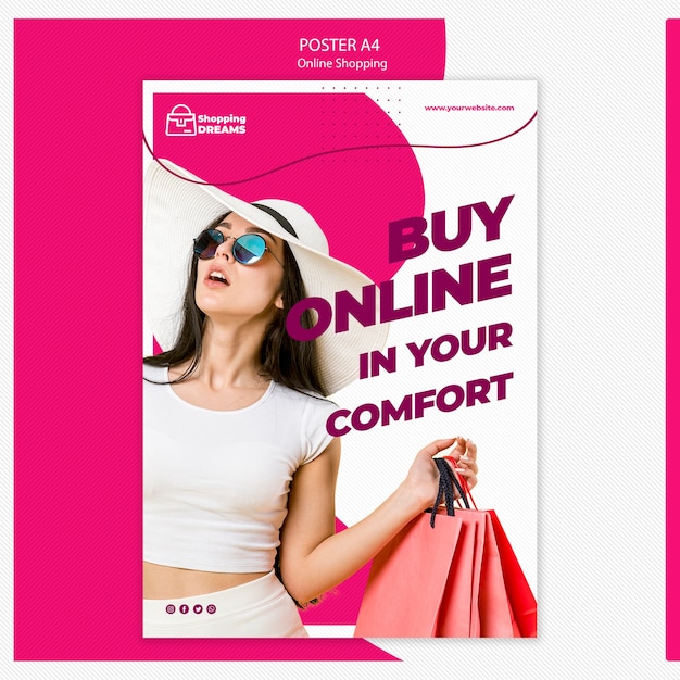 Concepto de póster en línea de compras