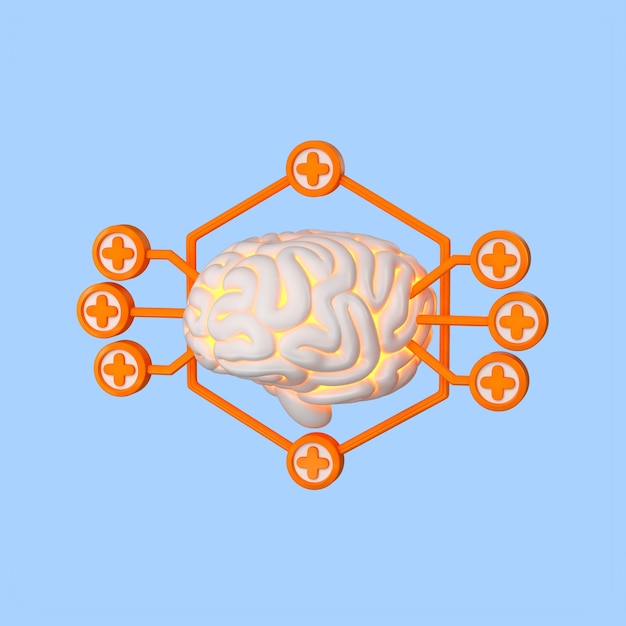 Concepto de salud cerebral y tecnología