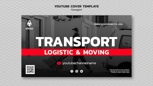 PSD gratuito concepto de transporte portada de youtube