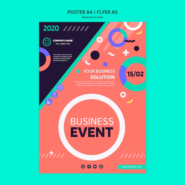 Concepto de volante para evento empresarial