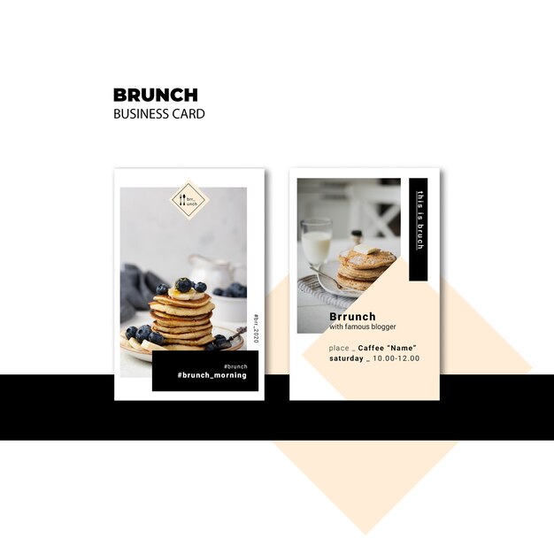 Concetto del modello del biglietto da visita del brunch