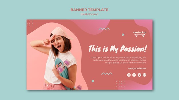 Concetto di banner di skateboard