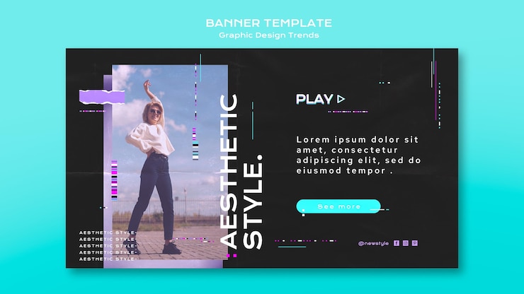 PSD gratuito concetto di banner di tendenze di design grafico