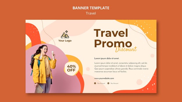 Concetto di modello di banner di viaggio