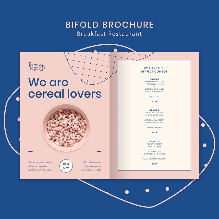 PSD gratuito concetto di modello per brochure bifold ristorante