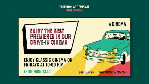 Conduce en plantilla de facebook de cine