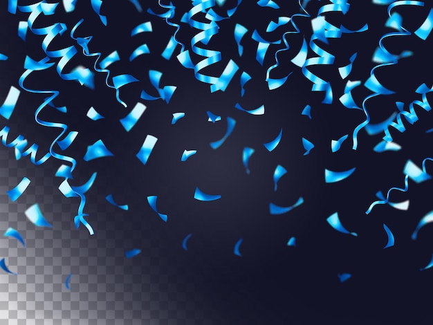 Confeti azul para decoraciones aislado renderizado en 3D