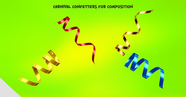 PSD gratuito confeti de carnaval para composición.