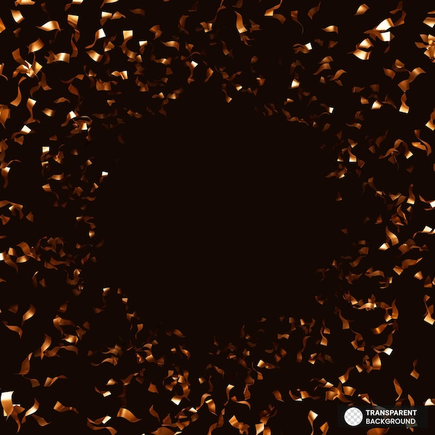 Confeti dorado 3D realista para decoraciones aisladas