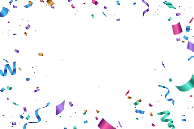 Confetti realistici isolati al confine
