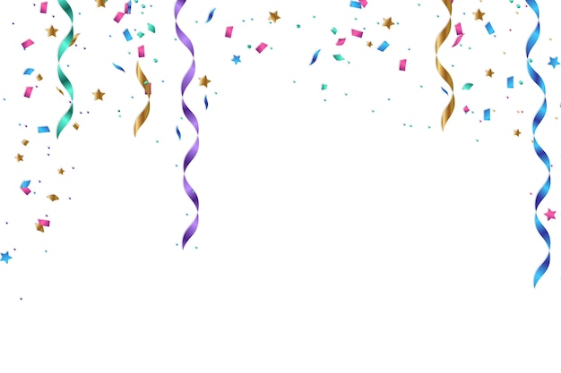 Confetti realistici isolati al confine