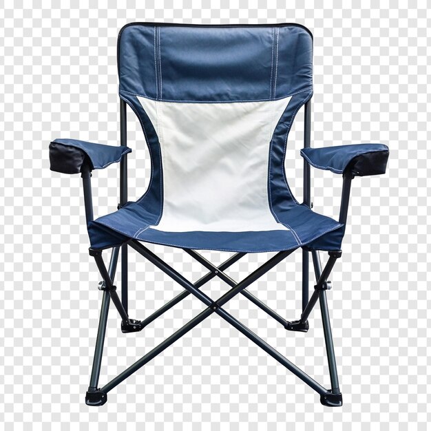 Confortable silla plegable para acampar asiento al aire libre azul y blanco