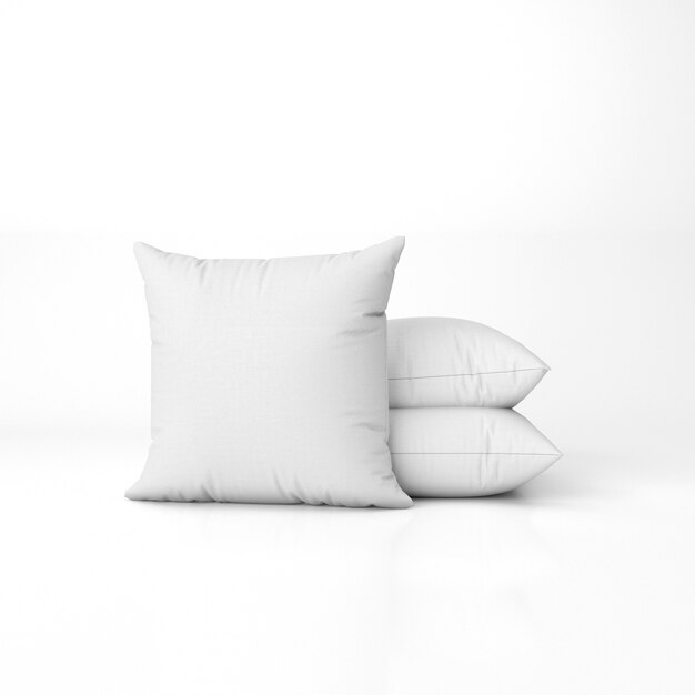 conjunto de almohadas en blanco aislado