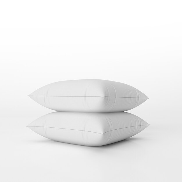 conjunto de almohadas en blanco aislado