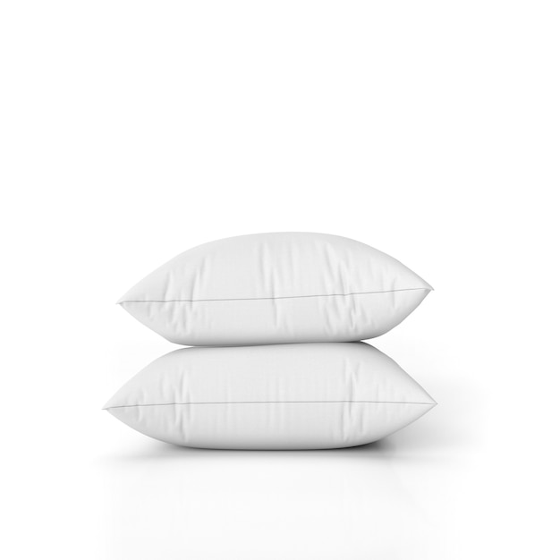 Conjunto de almohadas en blanco aislado