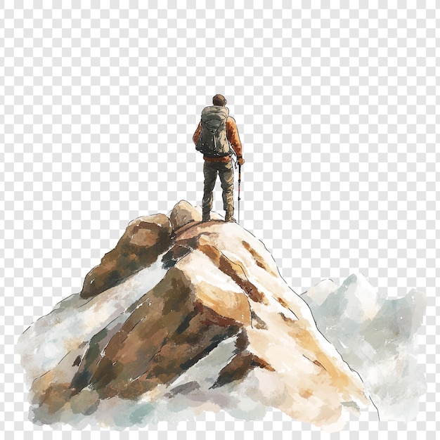 La conquista de la cumbre Una acuarela del triunfo de un excursionista
