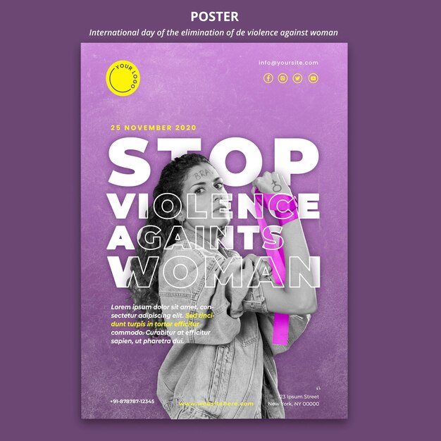 Consapevolezza della violenza contro le donne modello di poster