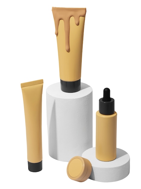 Contenedor de botellas cosméticas aislado