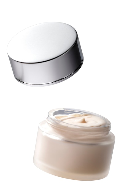 PSD gratuito contenedor de crema levitante en el estudio bodegón
