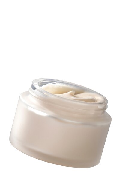 Contenitore per crema levitante in natura morta in studio