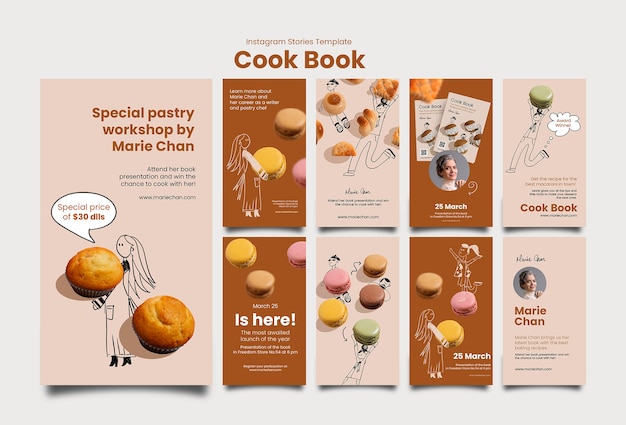 Gratis PSD cookbook recepten instagram verhalen