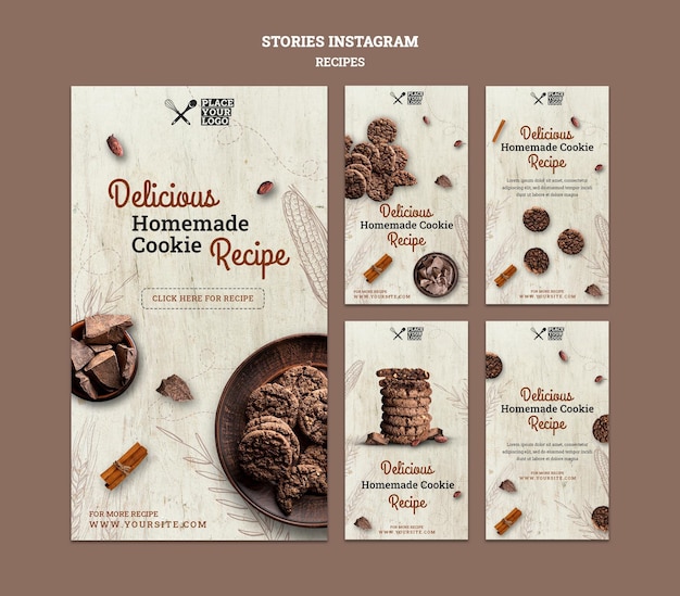 Cookie recept instagram verhalen sjabloon