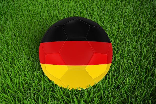 Copa del mundo de fútbol con la bandera de Alemania