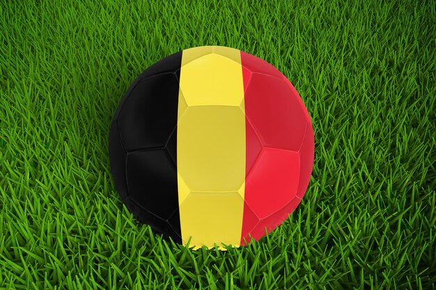 Copa del mundo de fútbol con bandera de Bélgica