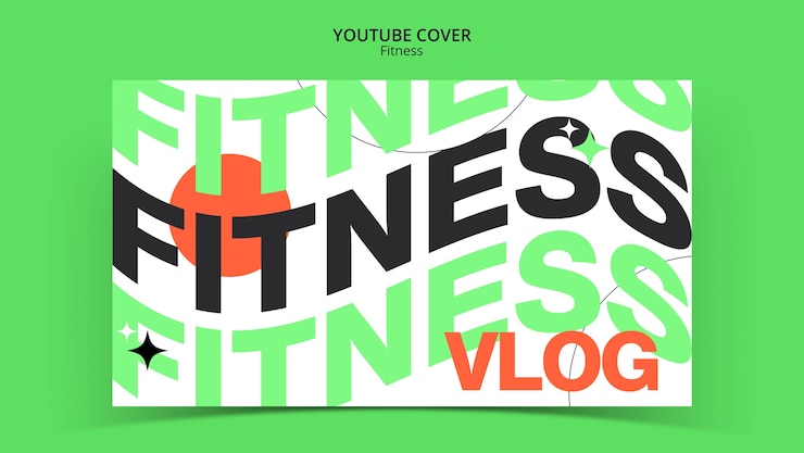 PSD gratuito copertina di fitness journey su youtube.
