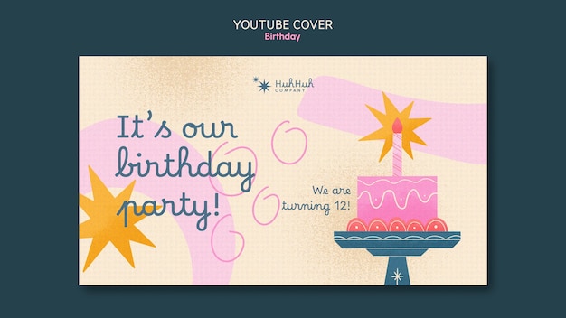Copertina di YouTube della celebrazione del compleanno disegnata a mano