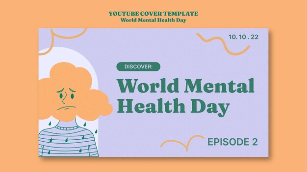 Copertina di youtube della giornata mondiale della salute mentale disegnata a mano