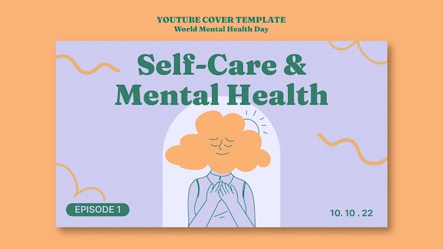 Copertina di youtube della giornata mondiale della salute mentale disegnata a mano