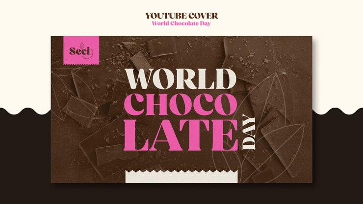 PSD gratuito copertina di youtube per la celebrazione della giornata mondiale del cioccolato
