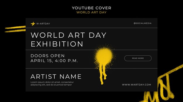 Copertina di youtube per la celebrazione della giornata mondiale dell'arte