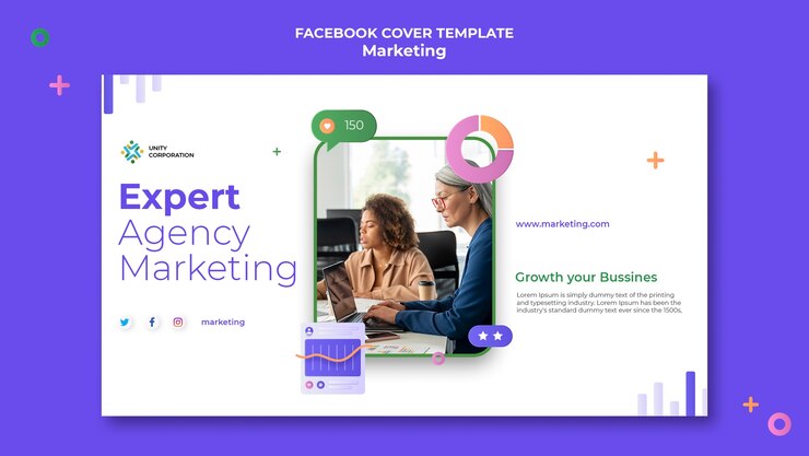 PSD gratuito copertina facebook del concetto di marketing creativo