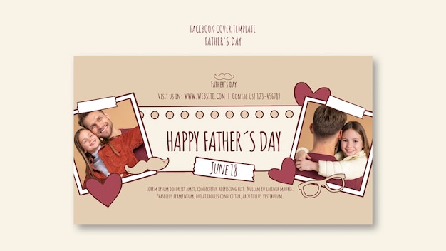 Copertina facebook per la festa del papà disegnata a mano