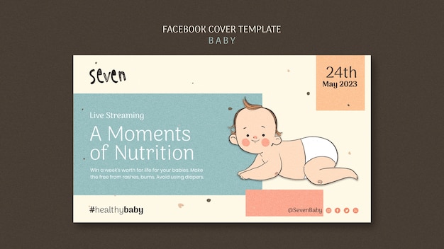 Copertina facebook sanitaria per bambini disegnata a mano