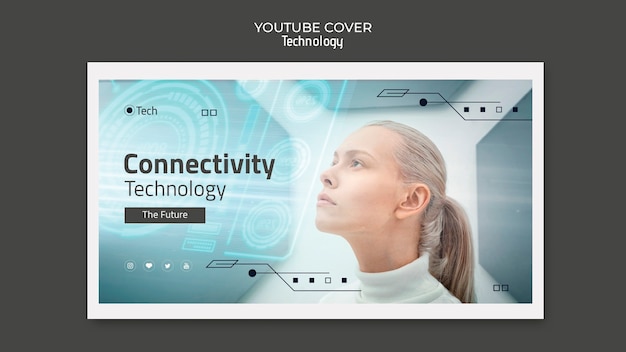 Copertina youtube di innovazione tecnologica geometrica
